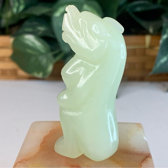 Chinese Jade Foo Dog Dragon Figurine Carved Mythical Beast Auspicious Animal 2.5 - Picture 9 of 16